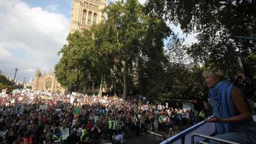 Weltweite Klimaschutzdemo am 21.09.2014, hier London mit Emma Thompson 
