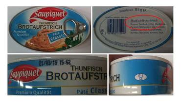 Kennzeichnung Fischprodukte: Saupiquet