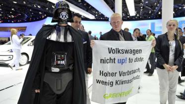 Aktion zu VW Das Problem auf der IAA in Frankfurt im September 2011