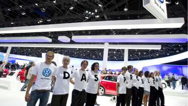 Aktion zu VW Das Problem auf der IAA in Frankfurt im September 2011