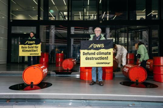 Protest at DWS Building in Frankfurt