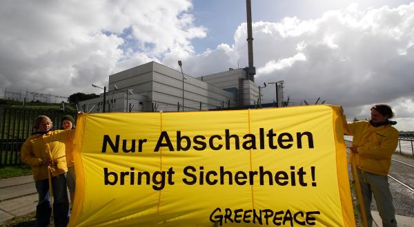Aktion gegen Atomkraftwerke in Deutschland