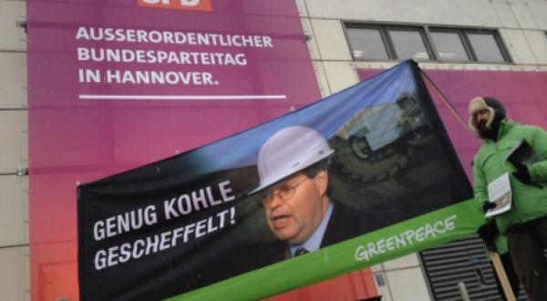 Protest Kohle SPD Steinbrück