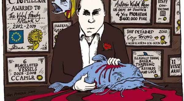 Karikatur zu den Subventionen an die Familie Vidal