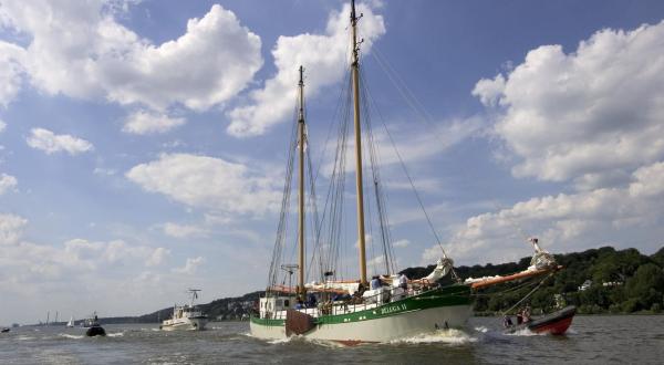 Das Greenpeace-Schiff Beluga II auf Flusstour, 30.07.2004