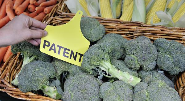 Brokkoli mit Patentmarkierung