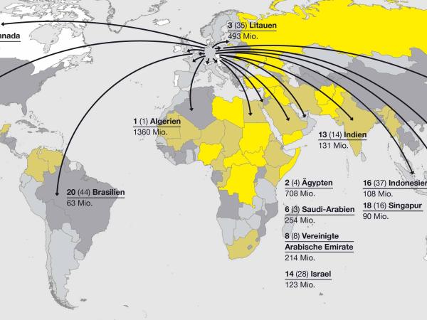 Weltkarte zeigt wohin Deutschland Waffen liefert