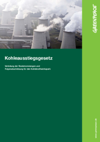 Greenpeace-Studie zum Kohleausstiegsgesetz