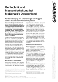 Gentechnik und  Massentierhaltung bei  McDonald’s Deutschland