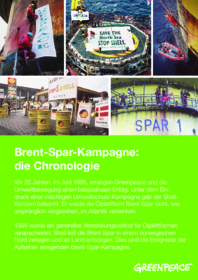 BrentSparKampagne die Chronologie Greenpeace