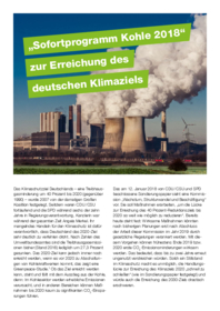 Sofortprogramm zur Erreichung des deutschen Klimaziels