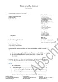 Stellungnahme Verfassungsbeschwerde 1 BvR 288/20 RA Roda Verheyen