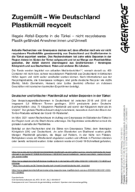 Factsheet: Plastikmüllexporte in die Türkei