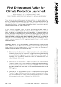 Legal Summary of the German Climate Case