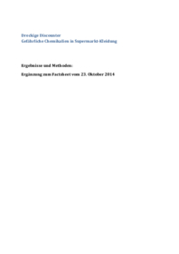 Chemikalien in Supermarkt-Kleidung - Ergebnisse und Methoden 2014-10