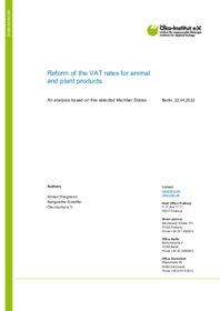 Reform of the VAT rates for animal and plant products