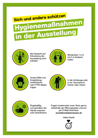 Hygieneregeln in der Greenpeace-Ausstellung