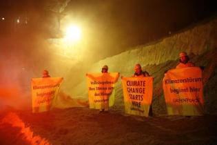 Brown coal mining action Jaenschwalde