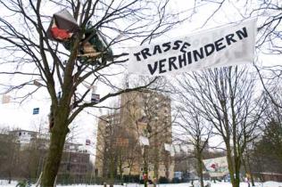Protest gegen Fernwärmetrasse Moorburg
