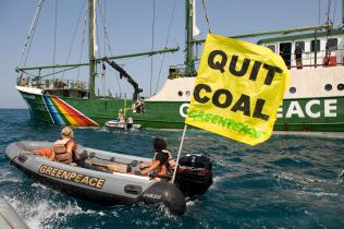 Quit Coal Action against Cape Heron Cargo Ship in the Mediterranean Sea