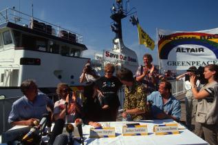 Press Conference on MV Altair in Hamburg