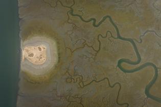 Aerial of the Sine-Saloum Delta near Kaolack