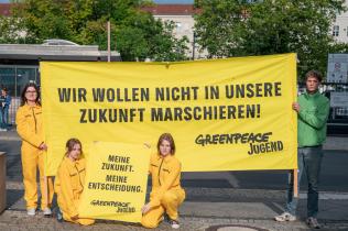 Protest against the Introduction of Conscription for Military Service in Germany in Berlin