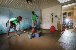 Schäden nach Überschwemmungen durch lang anhaltende Regenfälle in Euskirchen