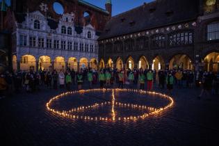 Mahnwache in Lübeck für den Frieden in der Ukraine