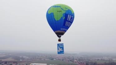 School Kids Launch Peace Dove Banner on Hot Air Balloon, Germany - Videos