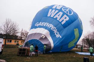 Studentischer Friedensprotest in Oberdorla, Deutschland-Luftaufnahmen