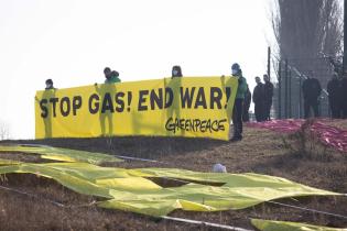 Protest in Lubmin against Gas Imports from Russia