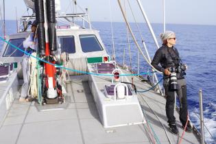 Kirsten Thompson Looks for Whales on SY Witness in Israel
