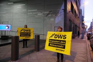 Greenpeace Activists Protest at DWS in Frankfurt