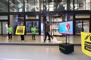 Greenpeace Activists Protest at DWS in Frankfurt