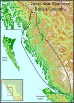 Karte des Great Bear-Regenwaldes