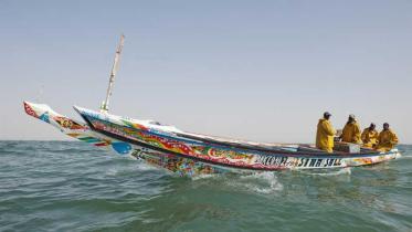 Ein west-afrikanisches Fischerboot. August 2010