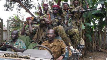 Rebellenmilizen in dem Dorf La Poutème in der Zentral Afrikanischen Republik 2012