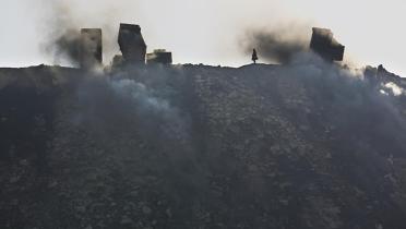Eine offene Kohlemine in Shanxi in der Mongolei. Durch die ausgebeuteten Tagebaue gelangt Staub in die Luft.