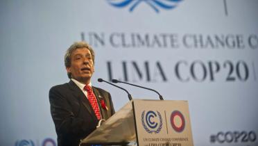 Der peruanische Umweltminister  Manuel Pulgar-Vidal beendete am 13.12 die UN-Weltklimakonferenz in Peru.