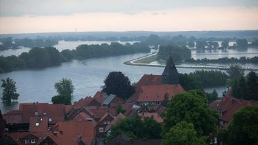 Extremwetter, Starkregen: Elbe-Hochwasser bei Hitzacker im Sommer 2013