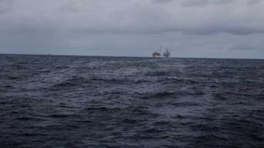 Die havarierte Plattform Elgin, April 2012