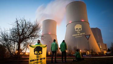 Projektion auf Kohlekraftwerk Lippendorf