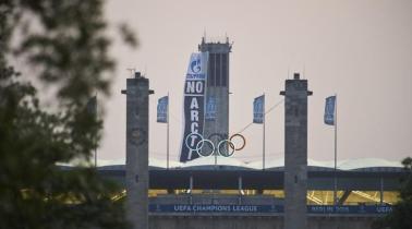 Protest beim Champions League-Finale in Berlin
