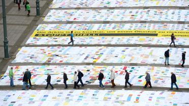 Lappenbahnen auf dem Rathausmarkt