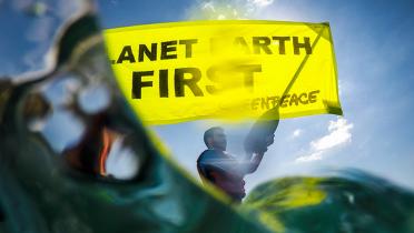 Kanu-Aktivisten in Taormina