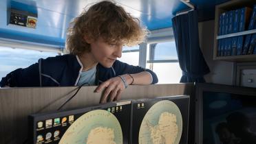 Sandra Schöttner an Bord der Arctic Sunrise