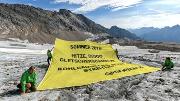 Greenpeace-Aktivisten protestierten am Schneeferner
