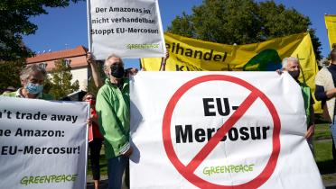 Protest gegen Freihandelsabkommen in Berlin