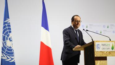 Francois Hollande am Rednerpult